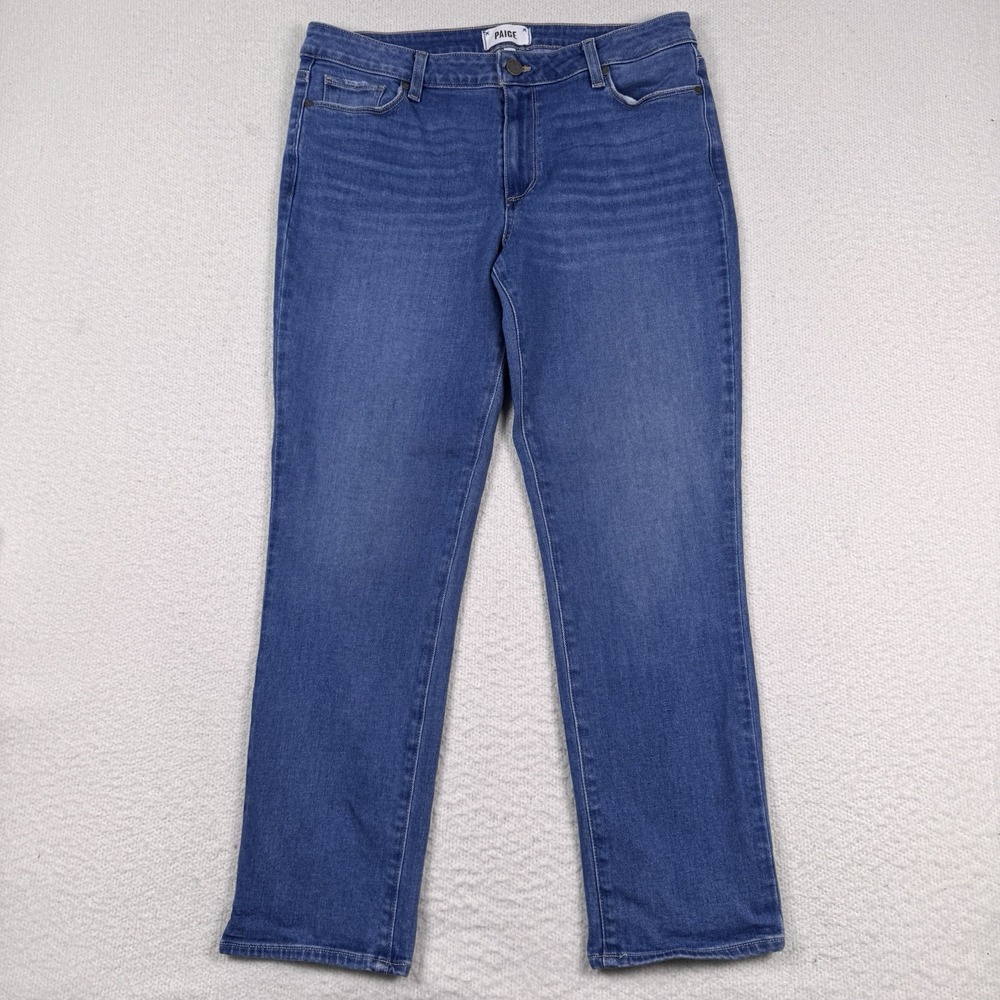 Paige Brigitte Jeans Women's 30 Straight Medium Wash Shayleen Blue Denim